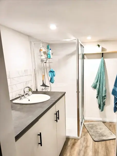 bathroom inside a yurt